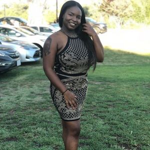 Bedazzled NIGHT OUT Halter and Skirt Set